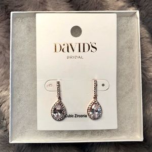 David’s Bridal Rose Gold Cubic Zirconia Earrings
